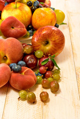 image of different fruits on a wooden board