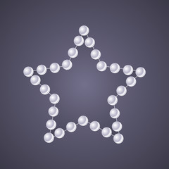 Pearl star on glow gray background