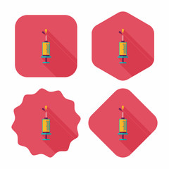 syringe flat icon with long shadow