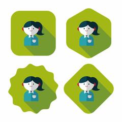 businesswoman flat icon with long shadow,eps10