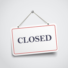closed hanging sign