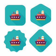 ship boat flat icon with long shadow,eps10