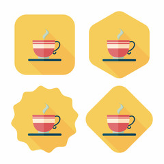 coffee flat icon with long shadow,eps10