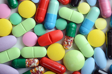 pills isolated on white background
