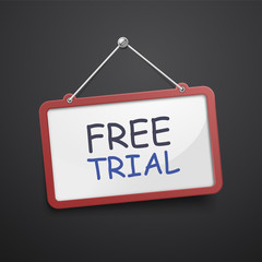 free trial hanging sign
