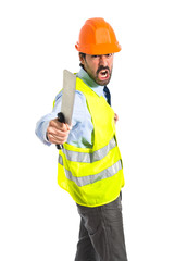 workman with knife
