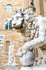 Sculpture of the Renaissance in Piazza della Signoria in Florenc