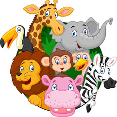 Obraz na płótnie Canvas Cartoon safari animals