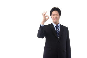 오케이 사인을 보내는 비즈니스맨