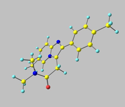 Zolpidem molecule isolated on grey