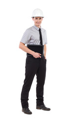 Smiling engineer waiting