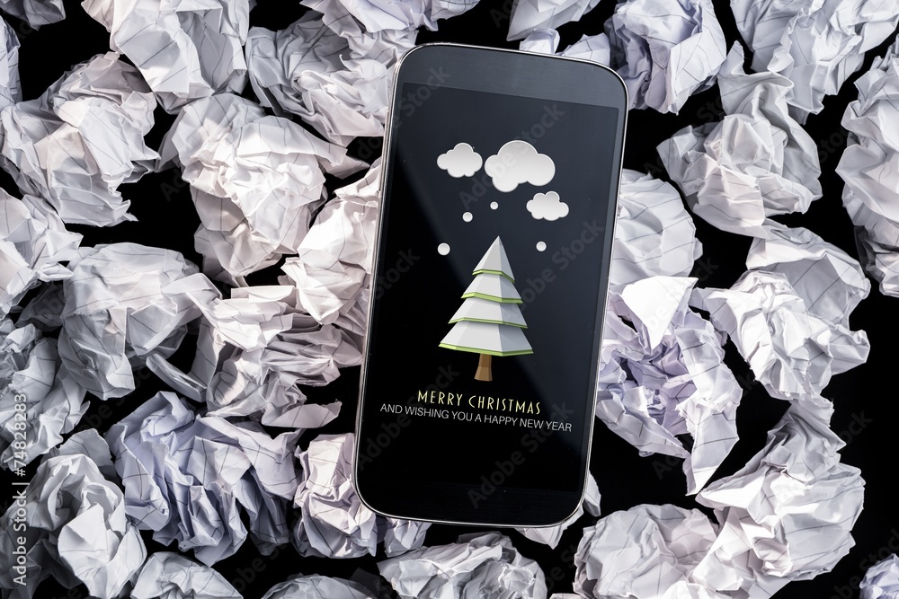 Poster Composite image of fir tree with snow