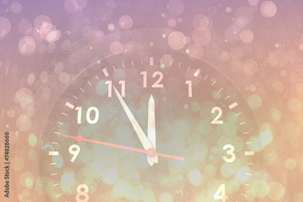 Poster Composite image of clock counting down to midnight