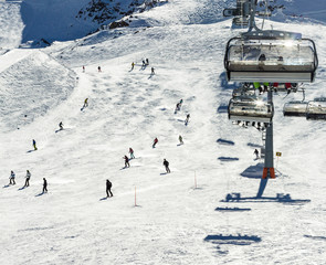 The chair lifts of Zell am See - Kaprun ski region in Austria 