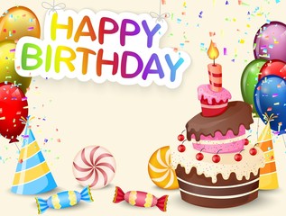 Birthday background with birthday cake