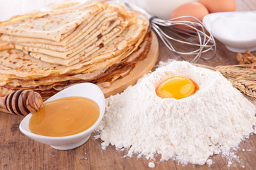crepe and ingredients
