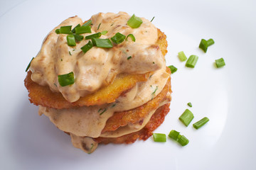 potato pancakes with sauce