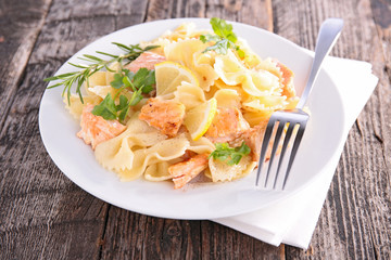 pasta and salmon