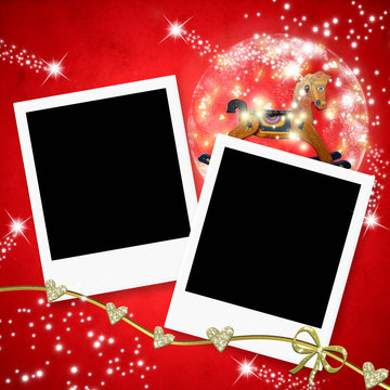 Christmas cards two photo frames