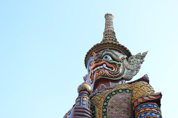 statue of Daemon Guardians at Wat Phra Kaew in Bangkok