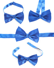 Blue bow tie isolated