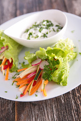 vegetable salad and sauce