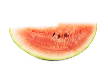 Single slice of a watermelon fruit isolated