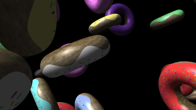 Flying donuts generated 3D video