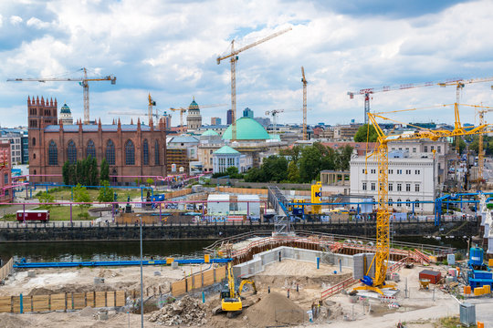 Aerial view building site of Berlin