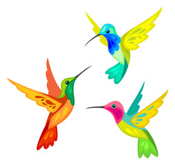 Obraz na płótnie Canvas Stylized Hummingbirds