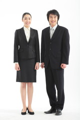 스튜디오에 있는 아시안 비즈니스 여성과 남성