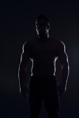 Fototapeta na wymiar Silhouette of a muscular man