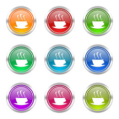 coffee colorful vector icons set