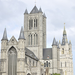 Fototapeta na wymiar Saint Nicholas' Church and Belfry located in Ghent, Belgium