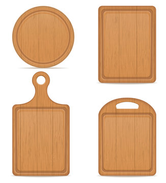 Wooden Cutting Board Vector Illustration