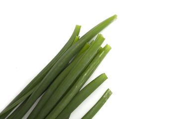 Pods of green onions. Photo. Background.