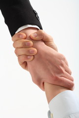 서서 제스처를 취하는 아시안 비즈니스맨과 우먼