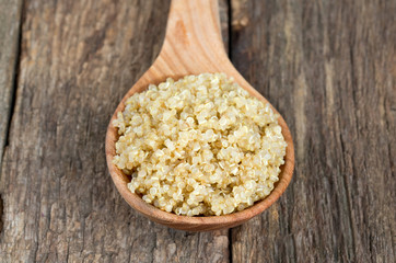 cookied quinoa on wooden surface