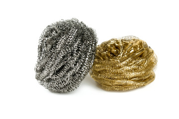 metal sponge isolated on white