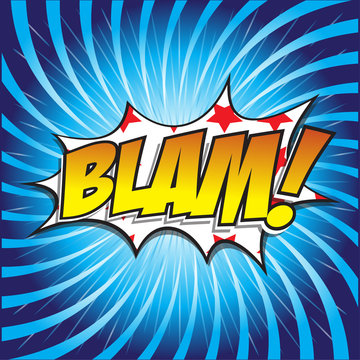BLAM! wording sound effect set design for comic background
