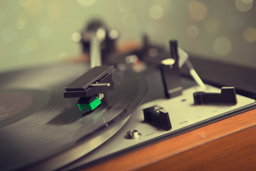 Vintage  turntable with party light