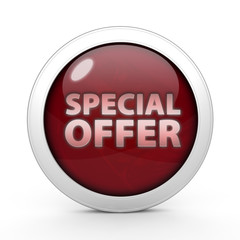 Special offer circular icon on white background