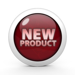 new product circular icon on white background