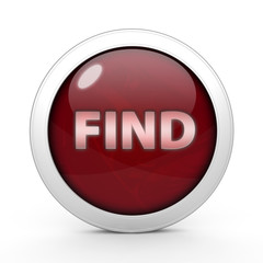 find circular icon on white background