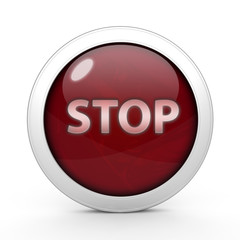 stop circular icon on white background