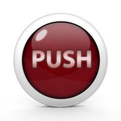 push circular icon on white background