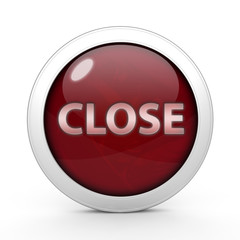 close circular icon on white background