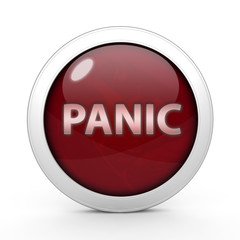 panic circular icon on white background