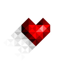Vector heart with shadow on the background for your design - 74841428