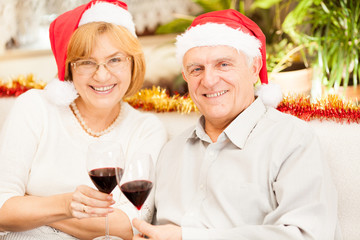 Christmas senior couple